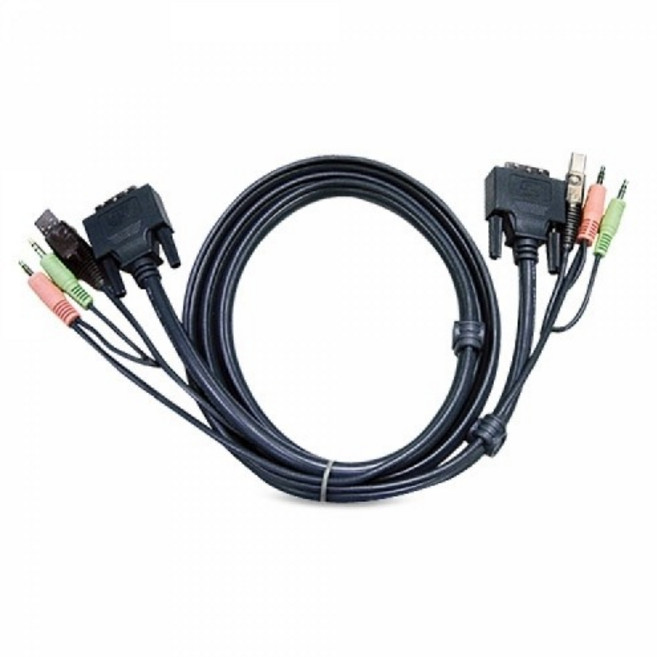 에이텐 DVI KVM케이블 2L-7D03UI(3m DVI-I 싱글링크), 1개, 2L-7D03UI