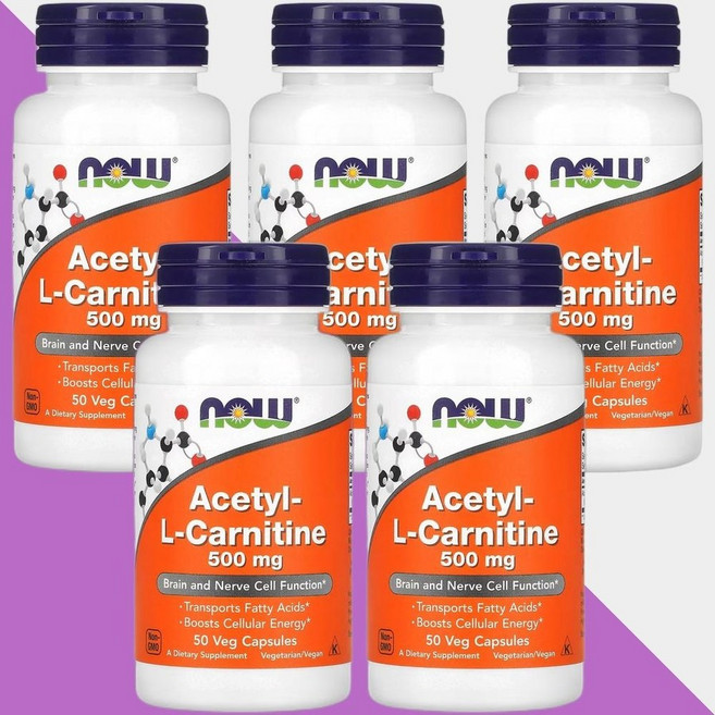 나우 아세틸-L-카르니틴 500mg 50캡슐 L-Carnitine 5개