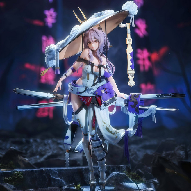 니케 홍련 피규어 업그레이드 버전 미소녀 캐릭터 굿즈 선물용, 1개