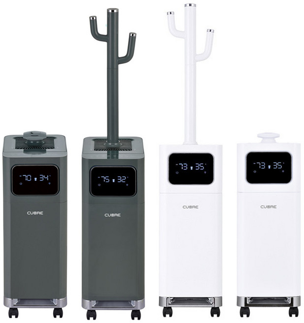 Cuore 자동습도조절 UV살균 상부급수 대용량 가습기 17L굴뚝 타워형 가정용 사무실 업소용가습기, 그레이