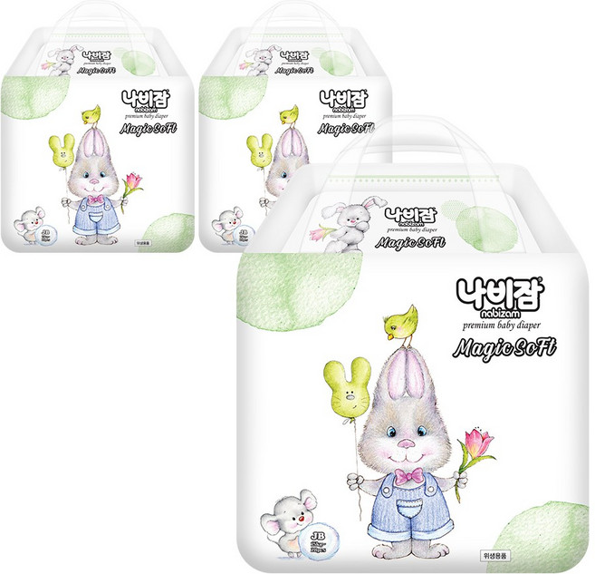 나비잠 기저귀 매직소프트 밴드 3팩, 점보형(2XL), 84매