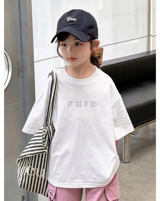 BabyBear 兒童純棉短袖T恤 黑pizza圖案