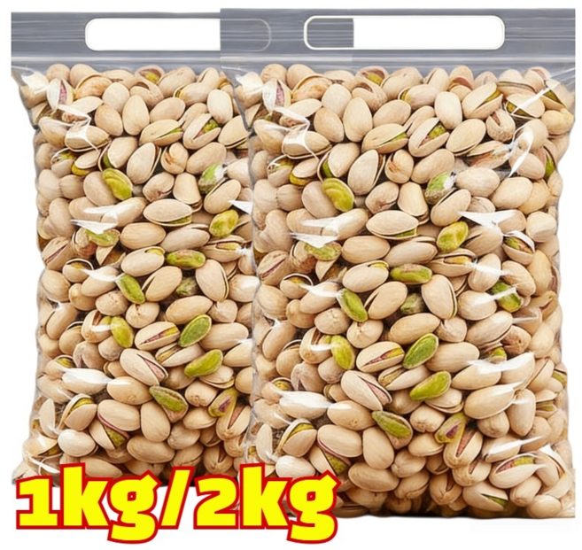 1kg/2kg 피스타치오 무염 캘리포니아산 큰 피스타치오 대용량 피스타치오 견과류, 2개, 100g