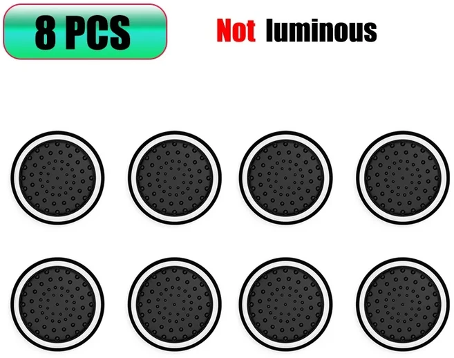 PS5 PS4용 8개 조이스틱 그립 캡 커버 실리콘 발광 Xbox 360 One 시리즈 X/S 컨트롤러용, 07 black 1