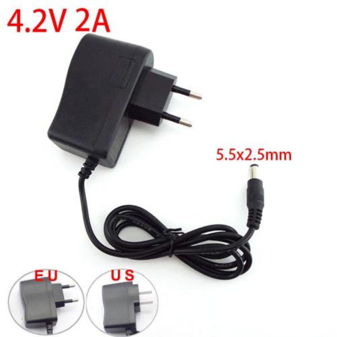 AC 100-240V DC 4.2V 8.4V 12.6V 16.8 V 1A 1000MA 어댑터 전원 공급 장치 8.4 12.6 볼트 충전기 플러그 18650 리튬 배터리, 4.2V 2A 5.5mm, 1개