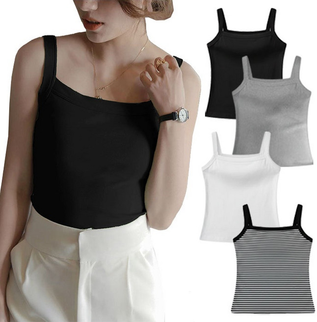 cikicoco 데일리 여성 나시 4종세트 6종세트 M~3XL (44~88)