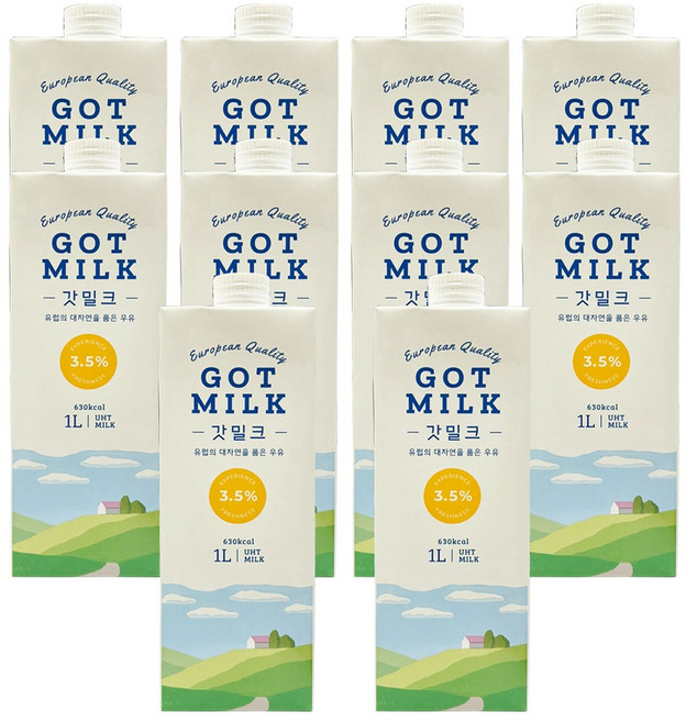 GOT MILK 믈레코비타 갓밀크, 1L, 10개