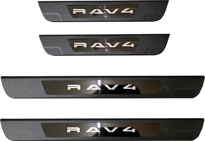 RAV4 6代 軟塑料 迎賓踏板 外門檻 黑鈦拉絲 門檻條 防刮護板, 黑色, 2026 RAV4 6代