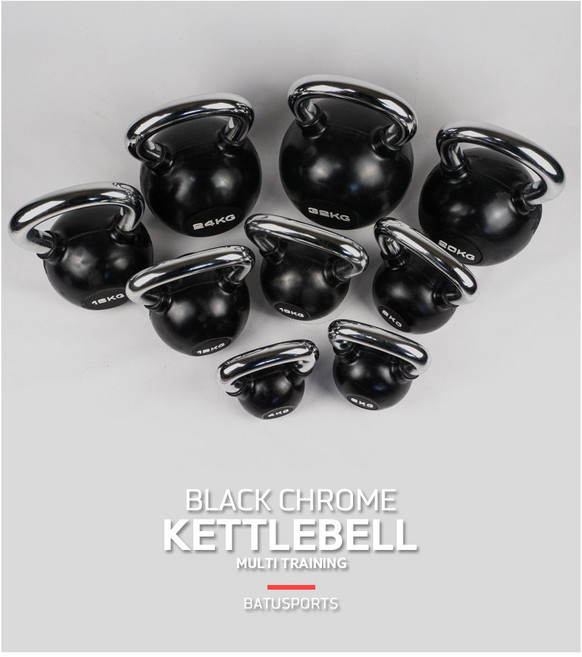 [공식판매우수업체] 바투스포츠 블랙크롬 케틀벨 무게10종 4kg~32kg, 10kg, 1개