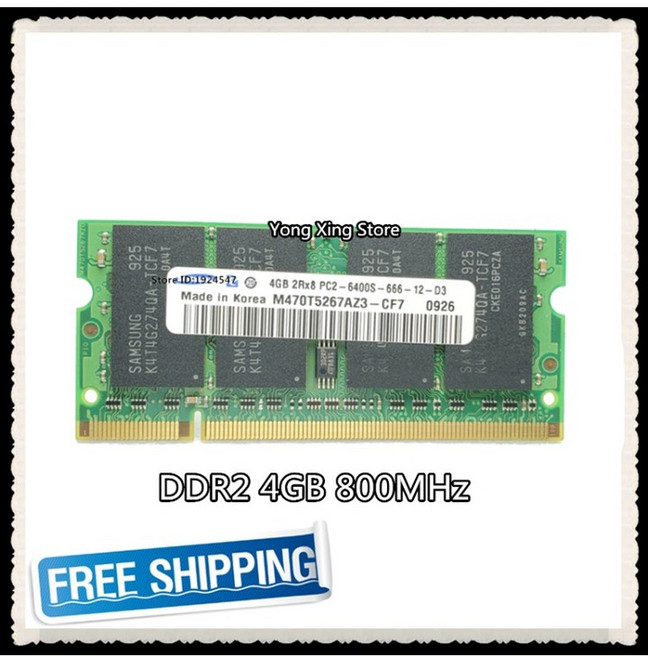 노트북 메모리 4GB PC2-6400 DDR2 800MHz 컴퓨터 RAM 4G 800 6400S 200 핀 SO-DIMM, [01] 4GB