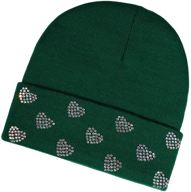 여성용 러브 핫 다이아몬드 모자 워터 다이아몬드 니트 모자 파티용