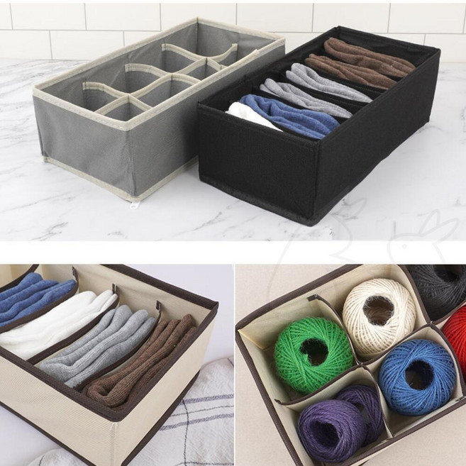 메쉬 칸칸이 정리함 아기 손수건 정리 생리대 보관함 양말 옷장 보관 속옷 통 서랍장 칸막이 수납장, 본상품선택, 그레이_6칸, 그레이_6칸