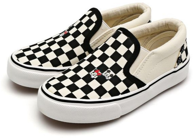 건종 미키마우스 체크 슬립온 주니어용