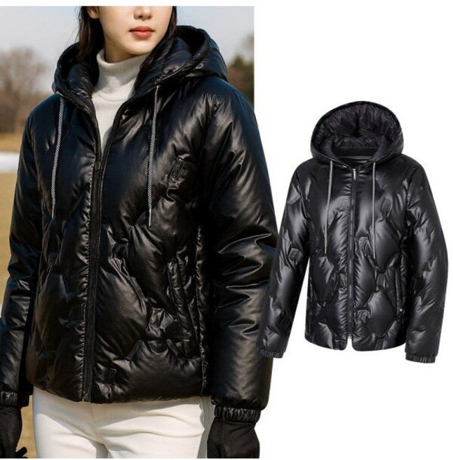 비티알 비티알 여성 겨울 덕다운 광택 골프 후드 패딩자켓 BSC660TJ4W