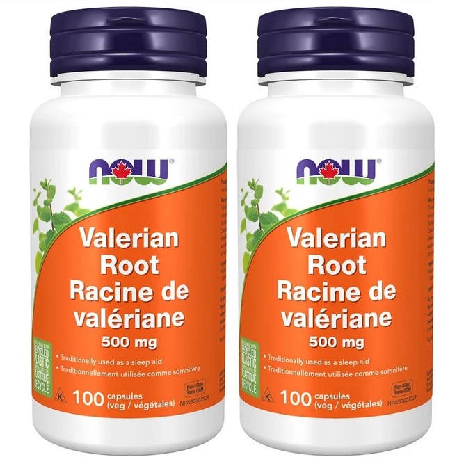 2개 나우 발레리안 뿌리 500mg 식물성 멜라토닌 100정 캐나다 내수용 - 쿠팡