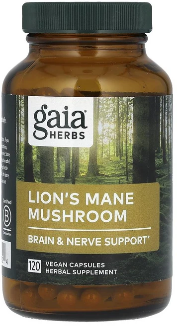 가이아 허브 노루궁뎅이버섯 Gaia Herbs Lion's Mane Mushroom, 1개, 120정 - 쿠팡