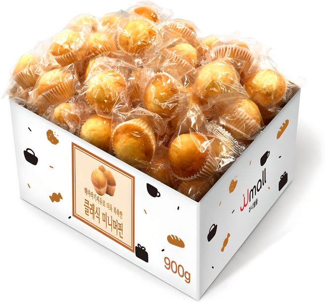 오리지널 미니머핀 대용량 아침식사 대용 모닝빵 간식, 1박스, 900g