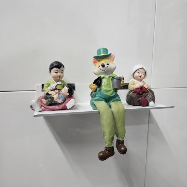 티라미슈 [1+1] 중형 선반 무타공 아트월 전용 벽선반, 1단, 화이트2개