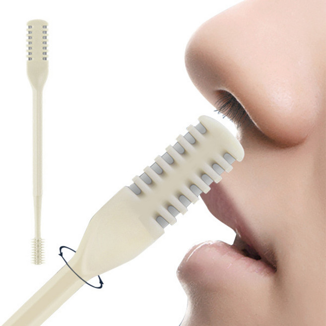 양날 수동 코털 제거기 안전한 콧털정리 면봉 귀이개 결합, 1세트, 3개입