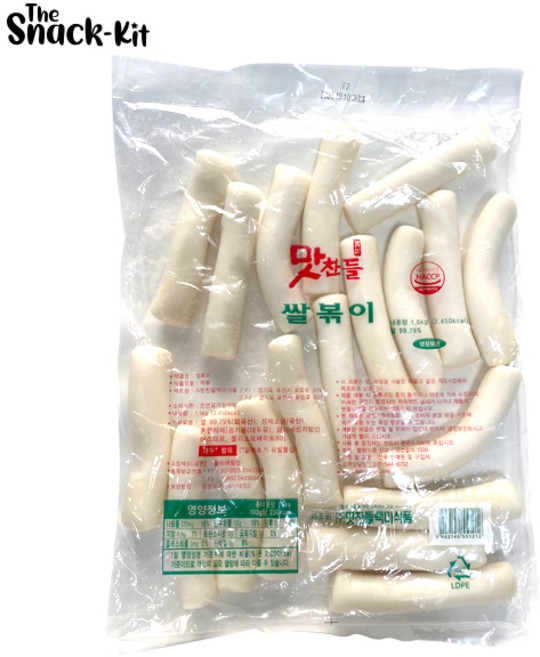 맛찬들 백미 쌀가래떡 1.5kg 당일제조 말랑이떡 쌀떡 가래떡, 1개