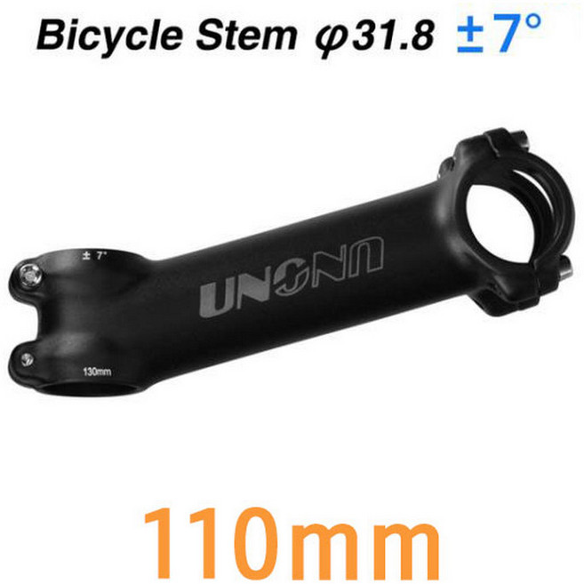 UNO 초경량 자전거 스템 31.8mm x 7도 알루미늄 합금 100mm 110mm 120mm 130mm, 1개, 31.8x110mm 7도