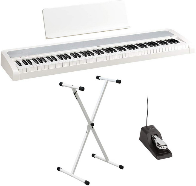 KORGB2 WH 화이트 X형 스탠드 X 의자 헤드폰 세트 전자 피아노 88 건반 코르그, 1개