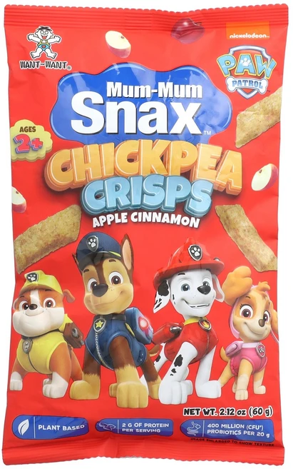 Hot Kid Mum-Mum Snax™ 병아리콩 크리스프 Paw Patrol™ 만 2세 이상 애플 시나몬 맛 60g(2.12oz) Kid (핫키드), Hot Kid, Mum-Mum Snax™, 병아리콩 크, 60g, 1개 - 쿠팡