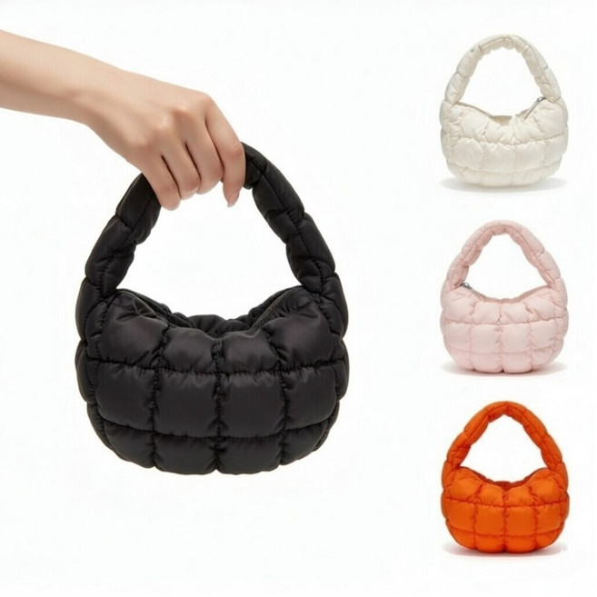 쇼크온 [초경량] 몽글구름백 쁘띠 퀼팅 구름가방 미니 토트백 패딩 핸드백
