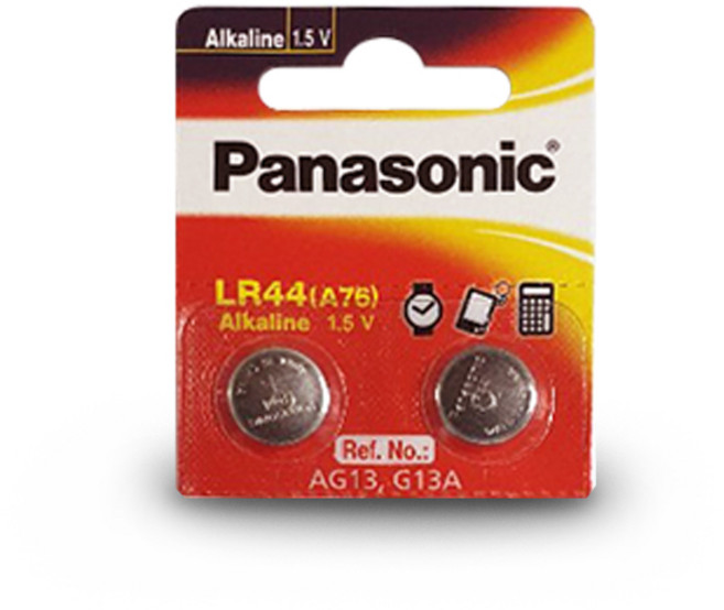 정품 파나소닉 알카라인 코인 건전지 LR44 (2알) A76, 2개입, 1개