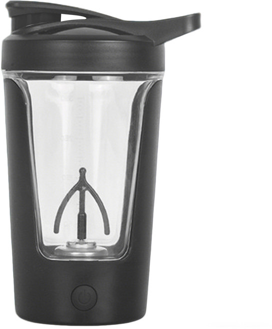 全自動電動攪拌杯 食品級Tritan材質 密封防漏 便攜提把, 玄黑450ml, 1個