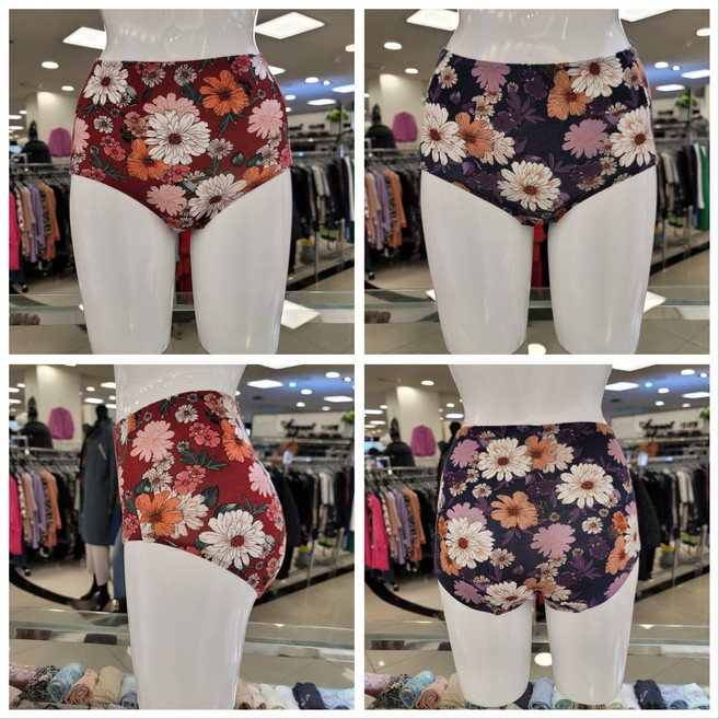 [쇼핑점] 비비안 [엄마팬티] 밑위가 높아 복부가 편안한 모달스판 꽃 프린트 부인용 팬티 PT9278P