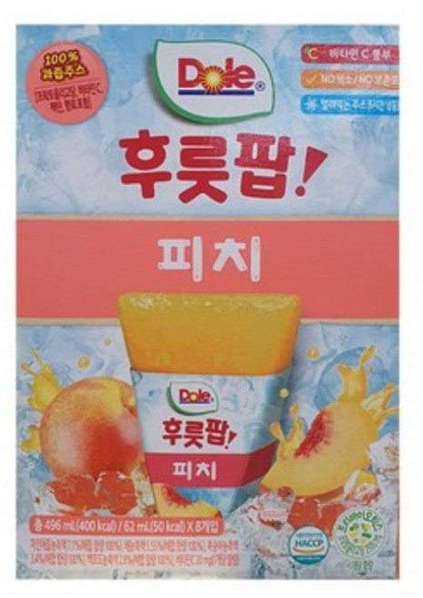 돌 후룻팝 피치 8p, 496ml, 4개