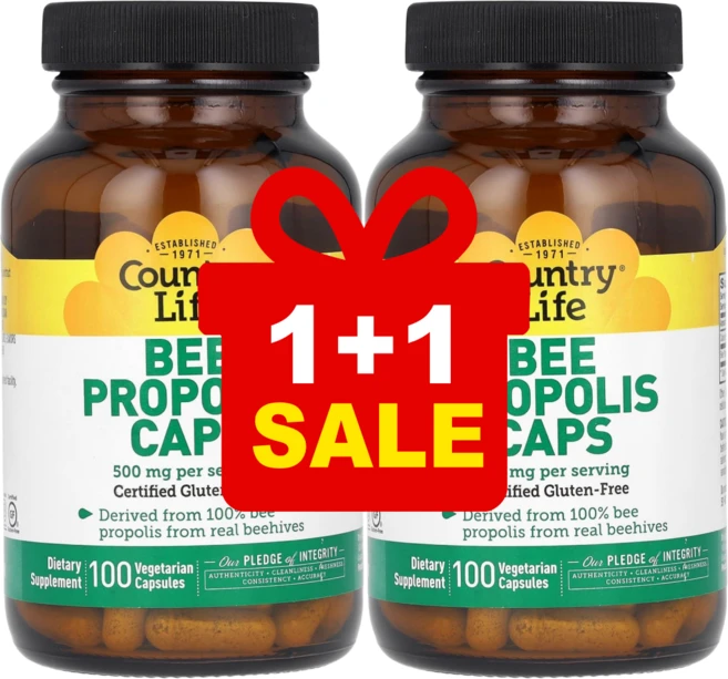 [1+1] 컨트리라이프 꿀벌 프로폴리스 BEE PROPOLIS 500mg 캡슐 90정 / 해외직구 미국정품, 2개 - 쿠팡
