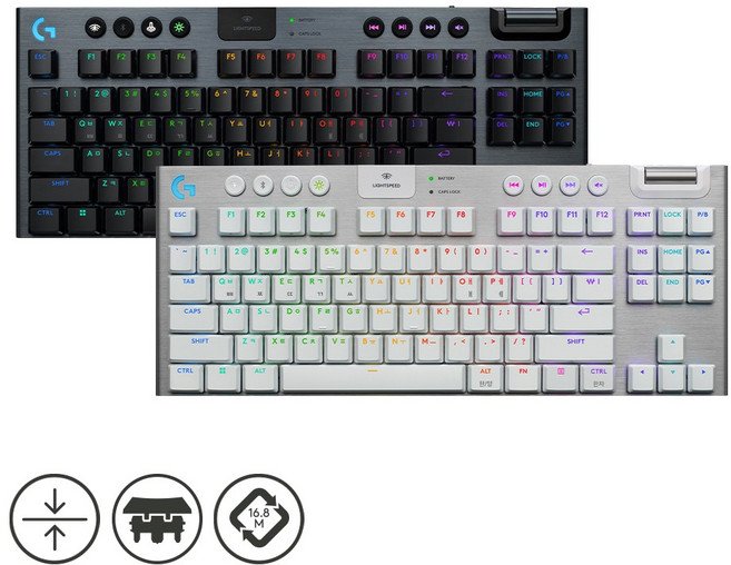 로지텍 G G915 X TKL LIGHTSPEED 키보드, 블랙, 920-012762, 청축