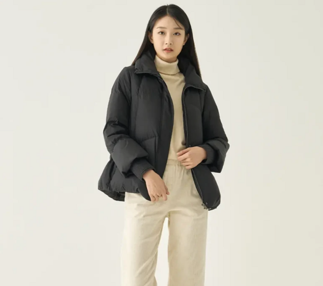 지센 이월상품 여성 패딩 [부산점] 만두카라 덕다운 코쿤 숏 점퍼 LCDWNA22 2컬러