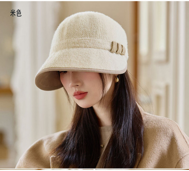 雪尼爾針織帽 秋冬保暖棒球帽 女生潮流帽飾