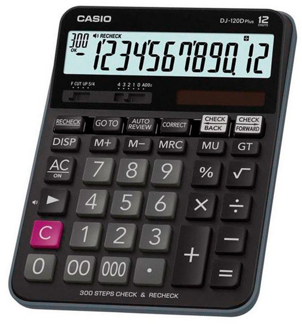 CASIO計算機 商用計算機 DJ-120D PLUS 公司貨附保卡 12位數 可記筆數300步, 黑色, 1個
