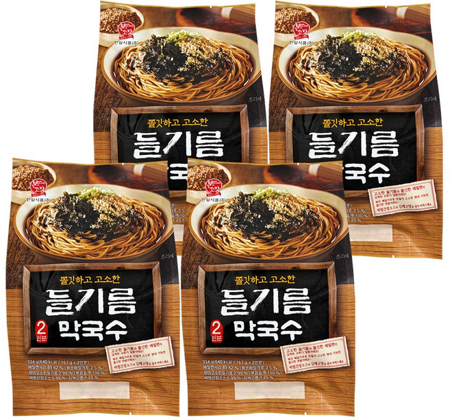 한일식품 본고장 들기름 막국수 2인 334g, 4개