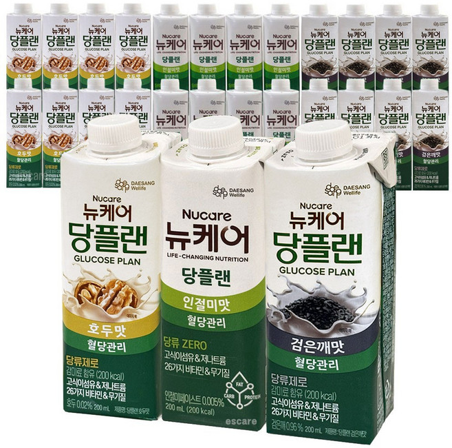 뉴케어 당플랜 3종 호두 인절미 검은깨, 200ml, 24개