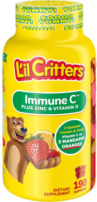 Lil Critters Immune C 릴크리터스 이뮨 비타민 C 190구미, 190정, 1개