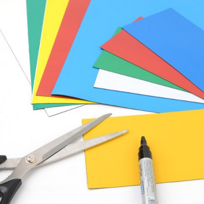 잘라쓰는 컬러 자석판 고무 자석 판 시트 냉장고 보드 패드 시트지, 대 - 흰색