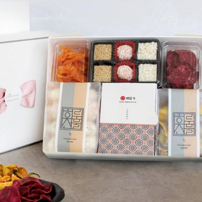 감사한분들께 고급 궁중한과 11호 선물 세트 유과 명절 설 추석 고구마칩 식혜 전통 과자 중소기업 회사, 1g, 1개