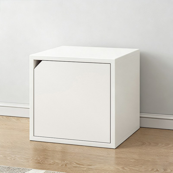 SeekFun 큐브 책장 모듈형 수납장 다용도 거실 수납 경량 이동식 공간활용 가구, 1개, 화이트(화이트 문)