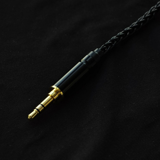 문드롭(Moondrop) KATO/Starfield 2/Blessing 3 호환 8가닥 하이파이 업그레이드 케이블 0.78mm 2핀 2.5/4.4mm 밸런스드, 검정(Black), 3.5mm Stereo, 1개