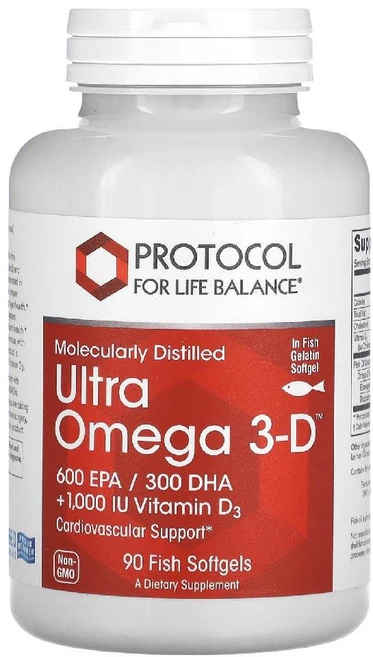 Protocol for Life Balance 울트라 오메가 3-D 90 Fish 소프트젤, 1개, 90정 - 쿠팡