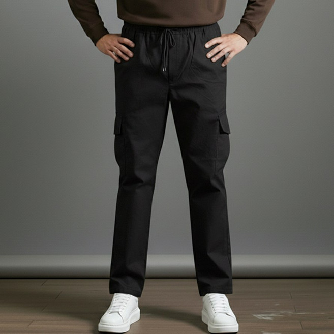 스댕클럽 남성용 사계절 허리밴딩 스트링 스판 프리미엄 카고 면바지 SJM3320