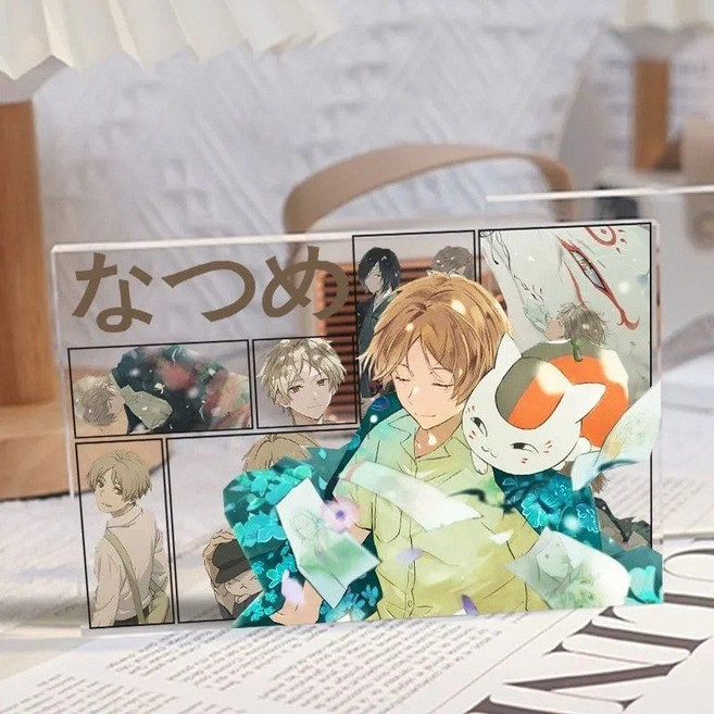 나츠메우인장 나츠메 타카시 아크릴 스탠드 피규어 애니 장면 굿즈 냥코 센세 마다라, 2, 10x15x1cm