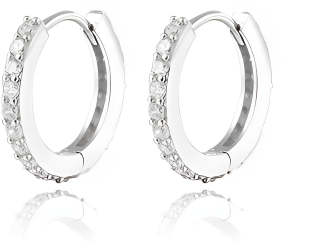 코코쉬 925실버 스와로브스키 원터치 미니 링 귀걸이 한쌍 (2개)