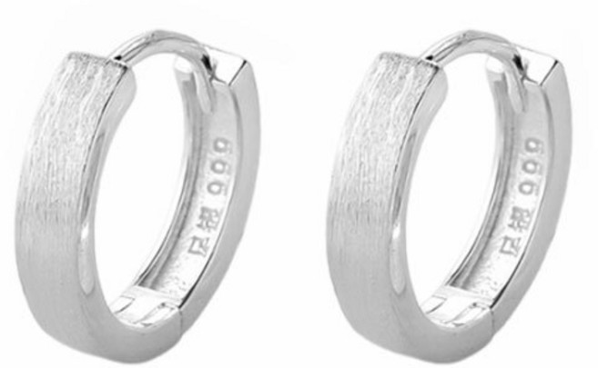 순은 999 레이스 귀걸이 남녀 공용 심플 미니멀 이어링