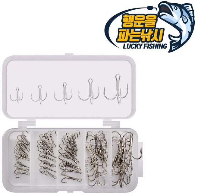 행운을파는낚시 트레블훅 5종세트 롱지그용 메탈지그 튜닝훅 지깅훅 루어바늘 미노우 교체용, 1개, 50개입